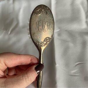 Vintage Gorham Silver Hair Brush 5 1/2" Monogrammed Child's Brush Art Nouveau